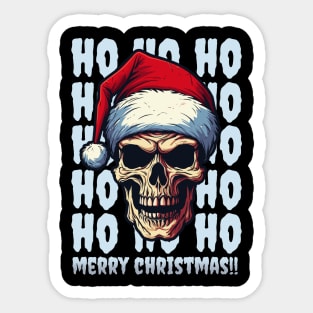 ho ho ho, skull santa Sticker